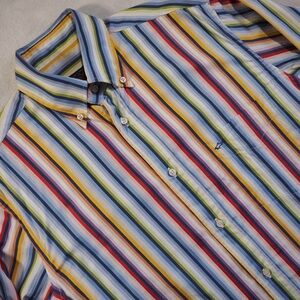 Paul & Shark Yachting  Sz 38 Multicolor Striped Shirt Men 100% Cotton